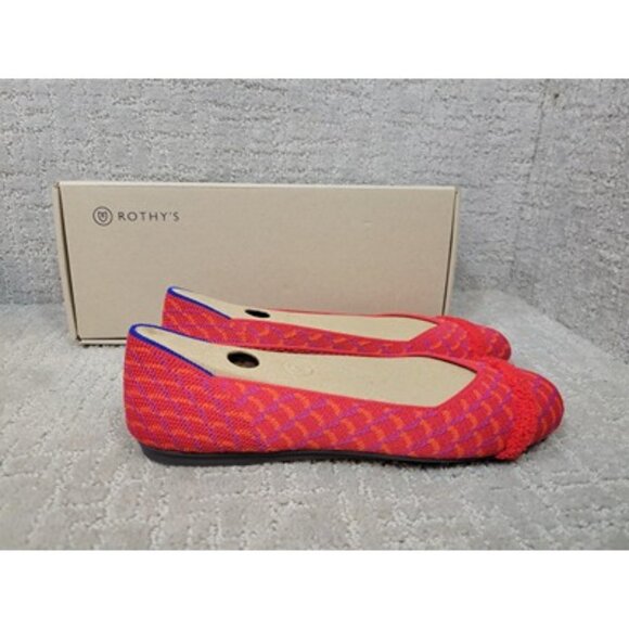 ROTHY’S Womens Size 8 Pomegranate Pink Textile Round Toe Slip On Ballet Flats - Picture 6 of 11